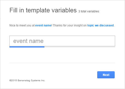 email templates and custom variables