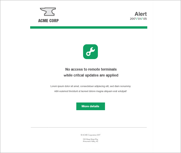 alert internal email template- Bananatag